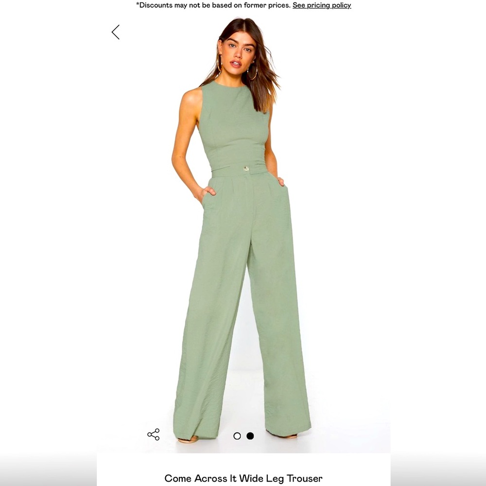 Wide-Leg Sleeveless Jumpsuit in Sage Green